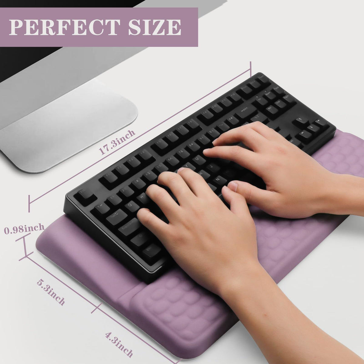 Computer Keyboard Stand with Wrist Rest Support Pad, Purple