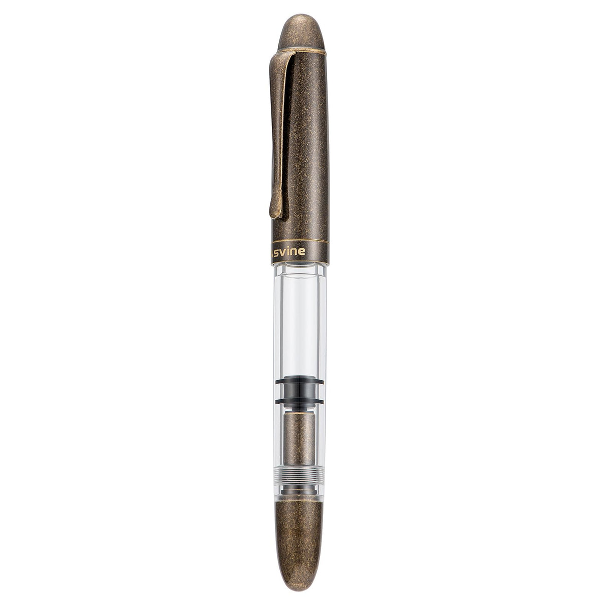 Asvine P30 Piston Fountain Pen Stub Nib 1.1mm Calligraphy Art Drawing Pen with Case Set Retro Brass