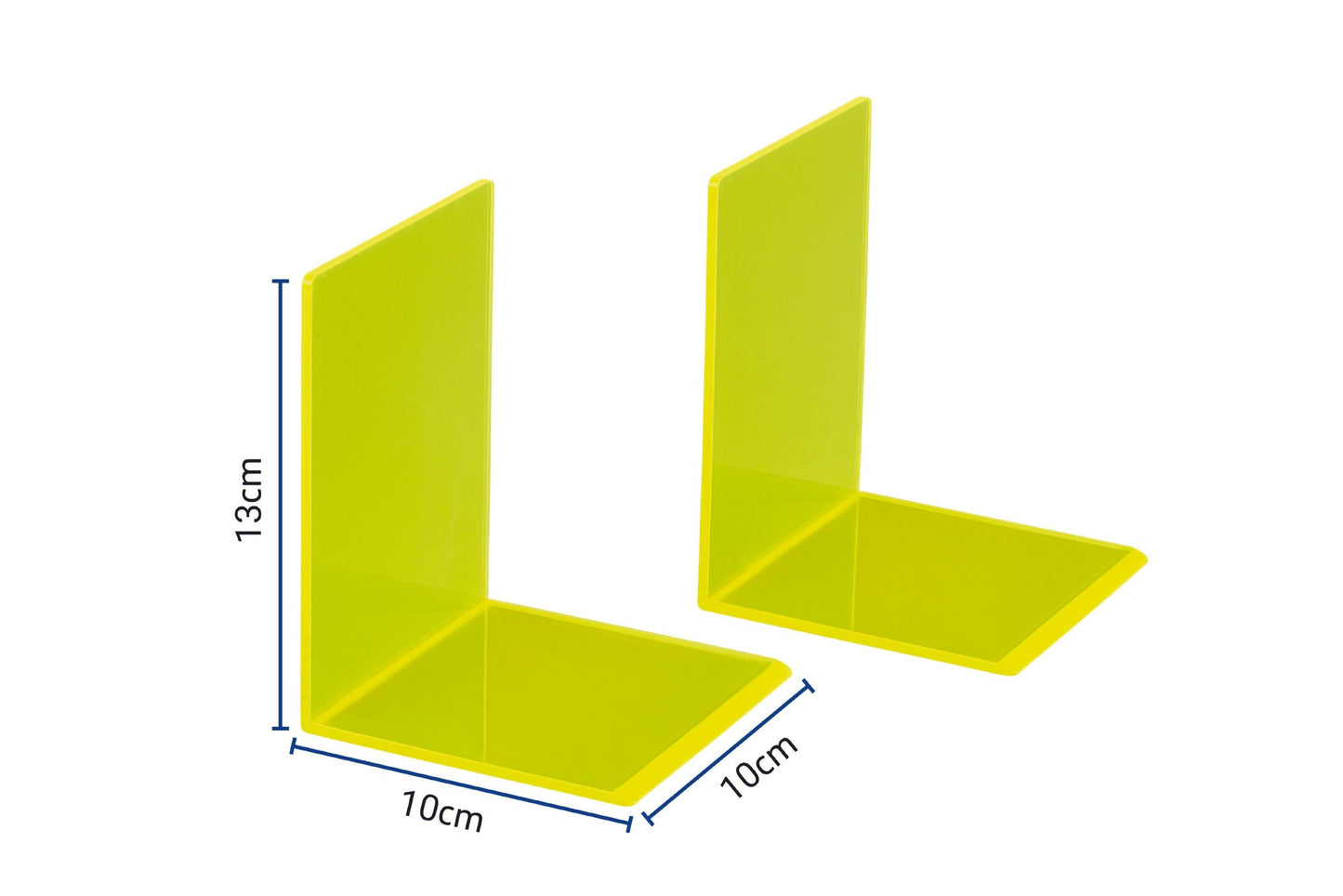 Maul Pack of 2 Premium Acrylic Bookends 10 x 10 x 13 cm Neon Yellow
