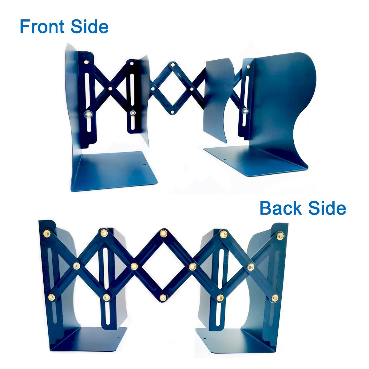 Metal Bookends for Heavy Books, Sturdy Book Stopper to Hold Books Heavy Duty, Adjustable Book Ends