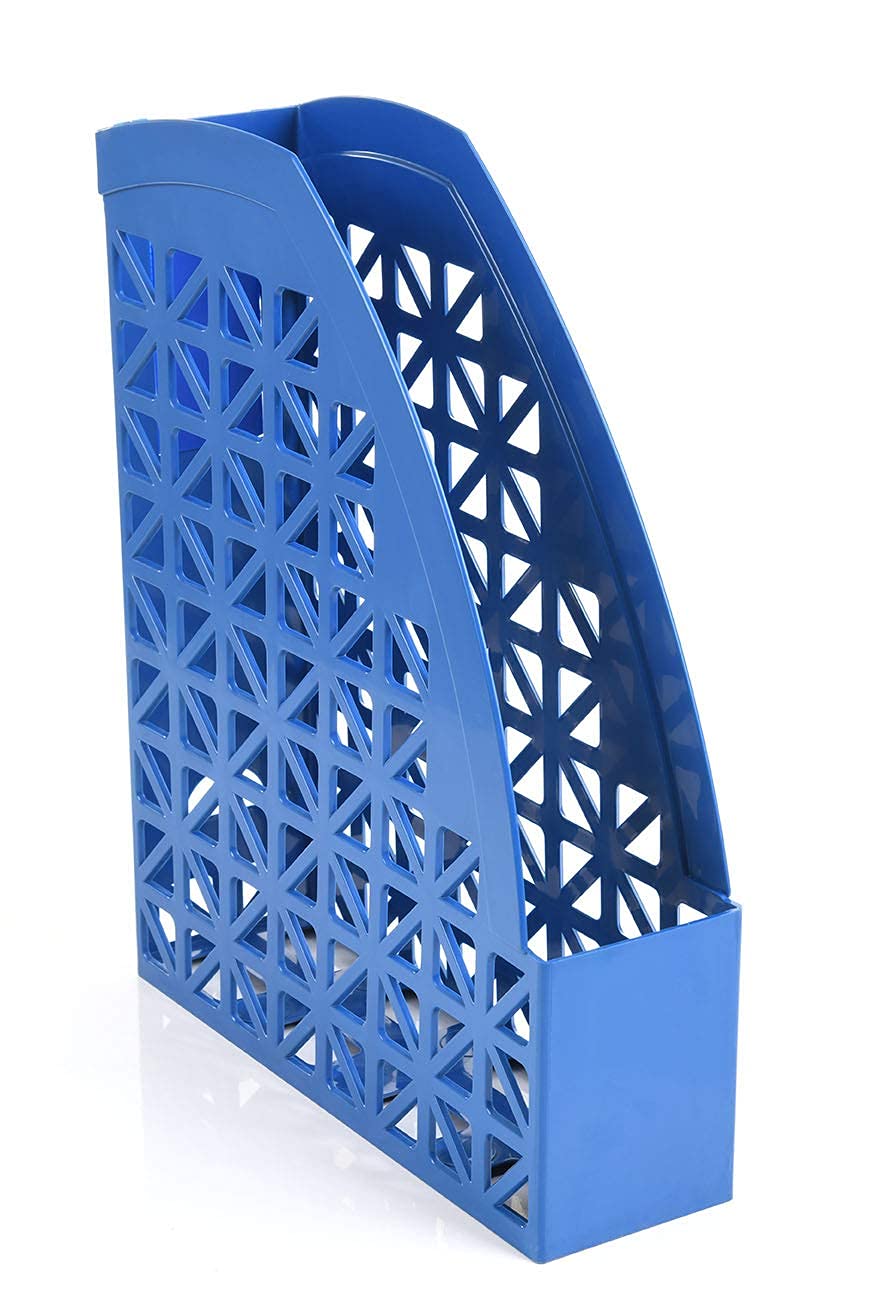 Mintra Office Plastic Desk Organizer 2pk Magazine File (Blue)