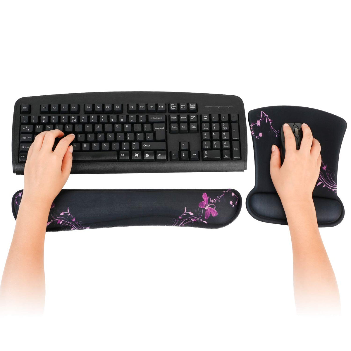 RICHEN Keyboard Wrist Rest Pad and Mouse Wrist Rest Support Mouse Pad Set,Durable & Comfortable &