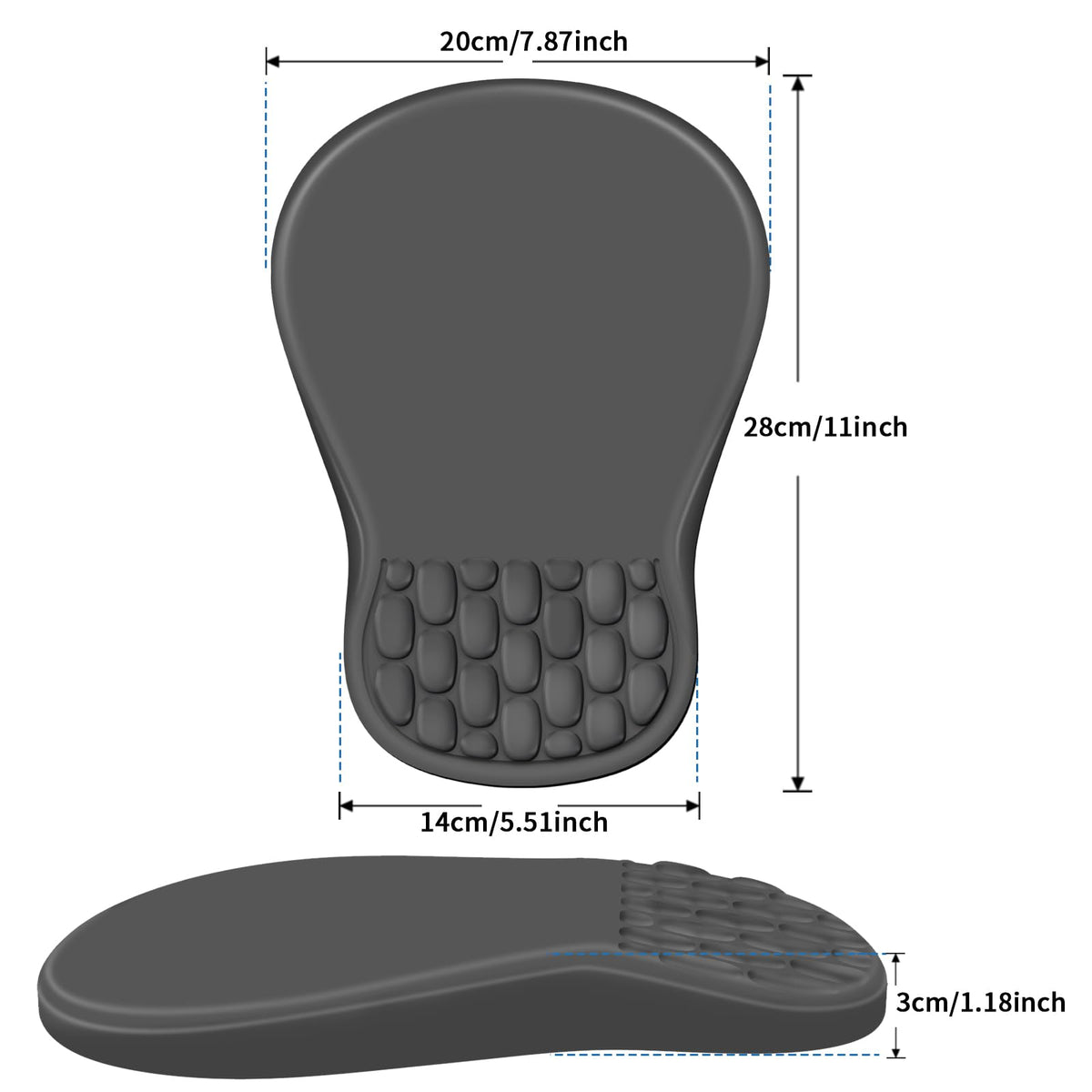 YIWEI Ergonomic Mouse Pad with Wrist Rest for Carpal Tunnel Pain Relief