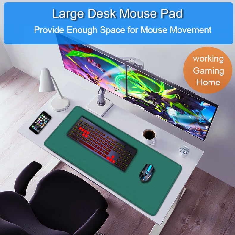 Mouse Pad Large, 31.5x15.7 inch Gaming Computer Keyboard Mouse Mat, Water Resist Non-Slip Mousepad