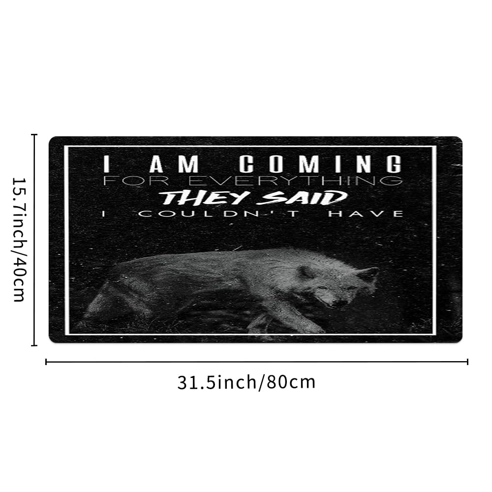 Reateforin Inspirational Quote Mouse Pad for Guys,Black Large Mouse Pad for Mens Lion Animal