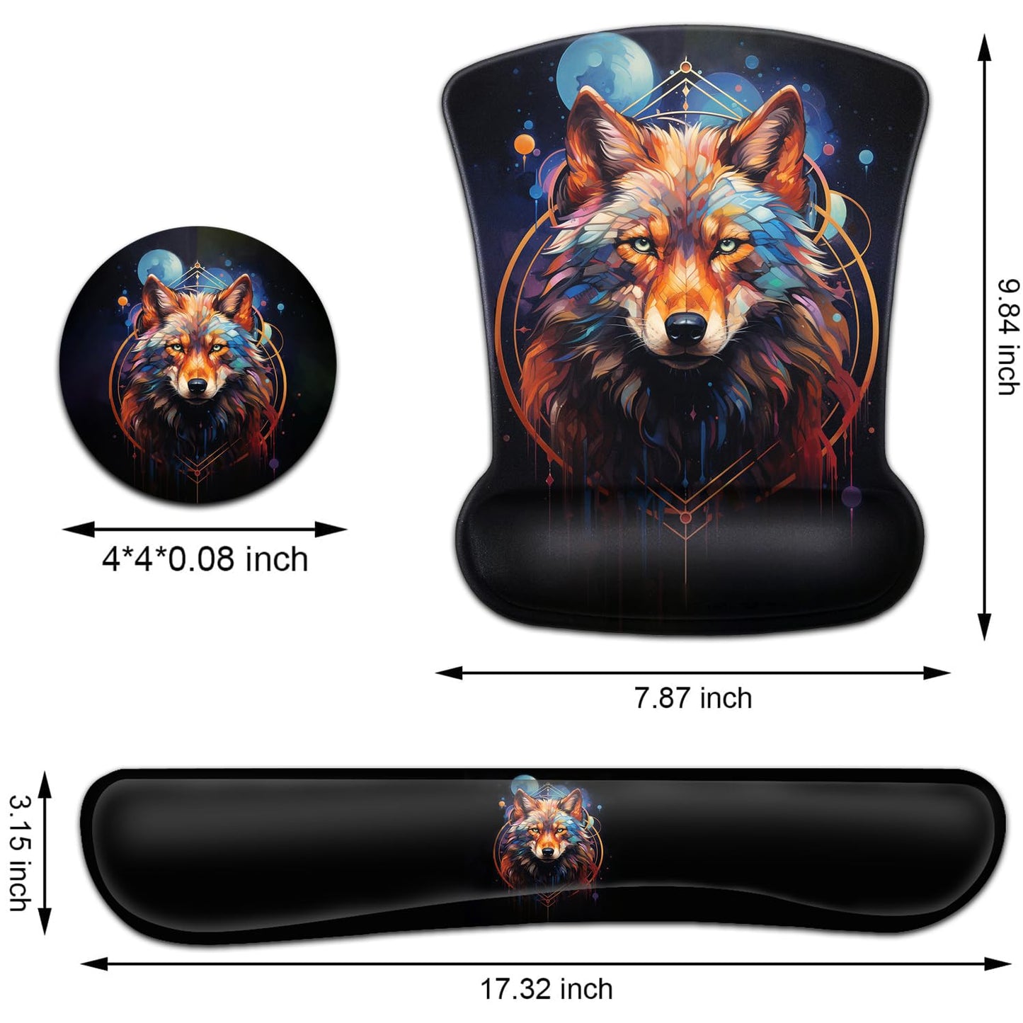 Keyboard Wrist Rest and Mouse Pad Wrist Support Set, Ergonomic Gel Mouse Pad Wrist Rest with