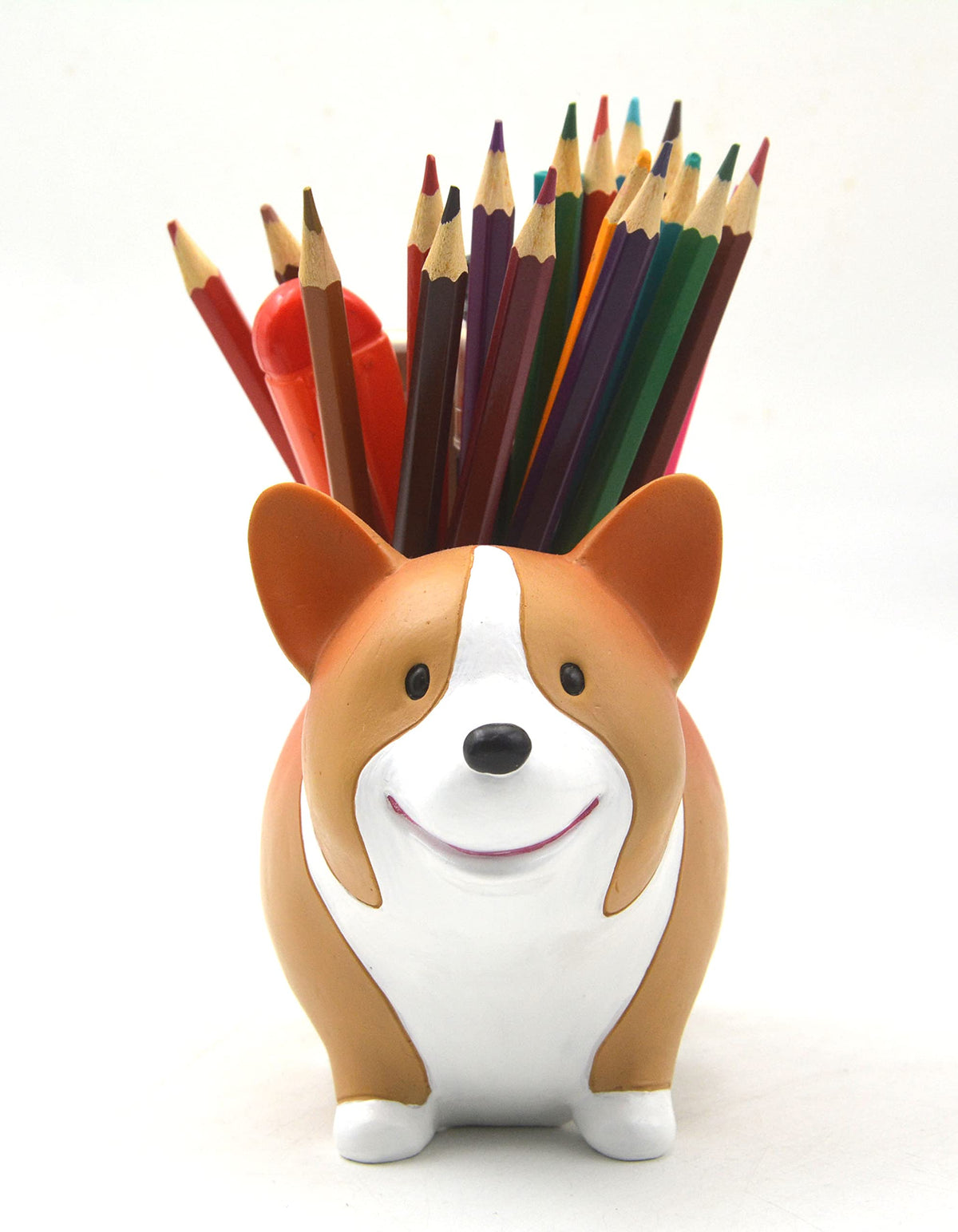 Cute Desk Accessories Corgi Pen Pencil Holder with Phone Stand Home Office School Desk Decor Corgi