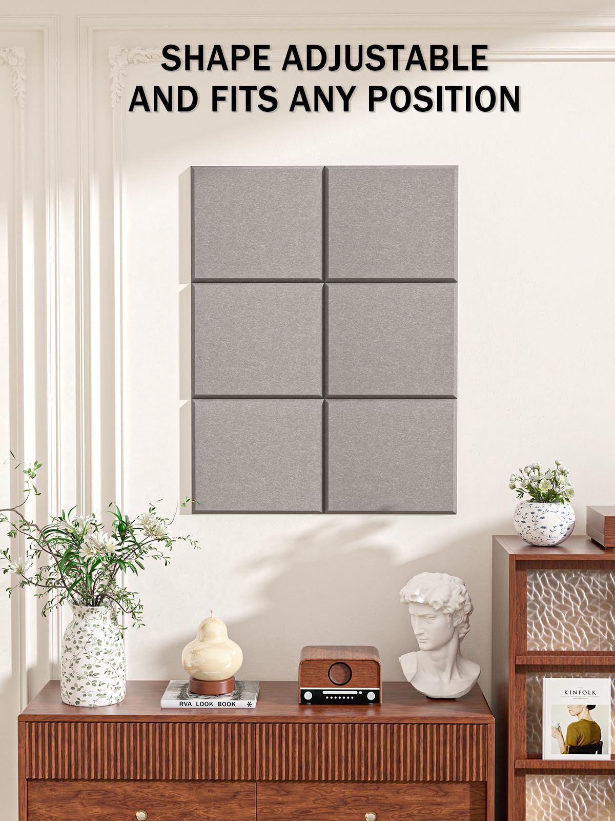 Hsurbtra Cork Board for Wall 24 x 18 Inch, 6 Pack Felt Bulletin Notice Board with Pushpins for