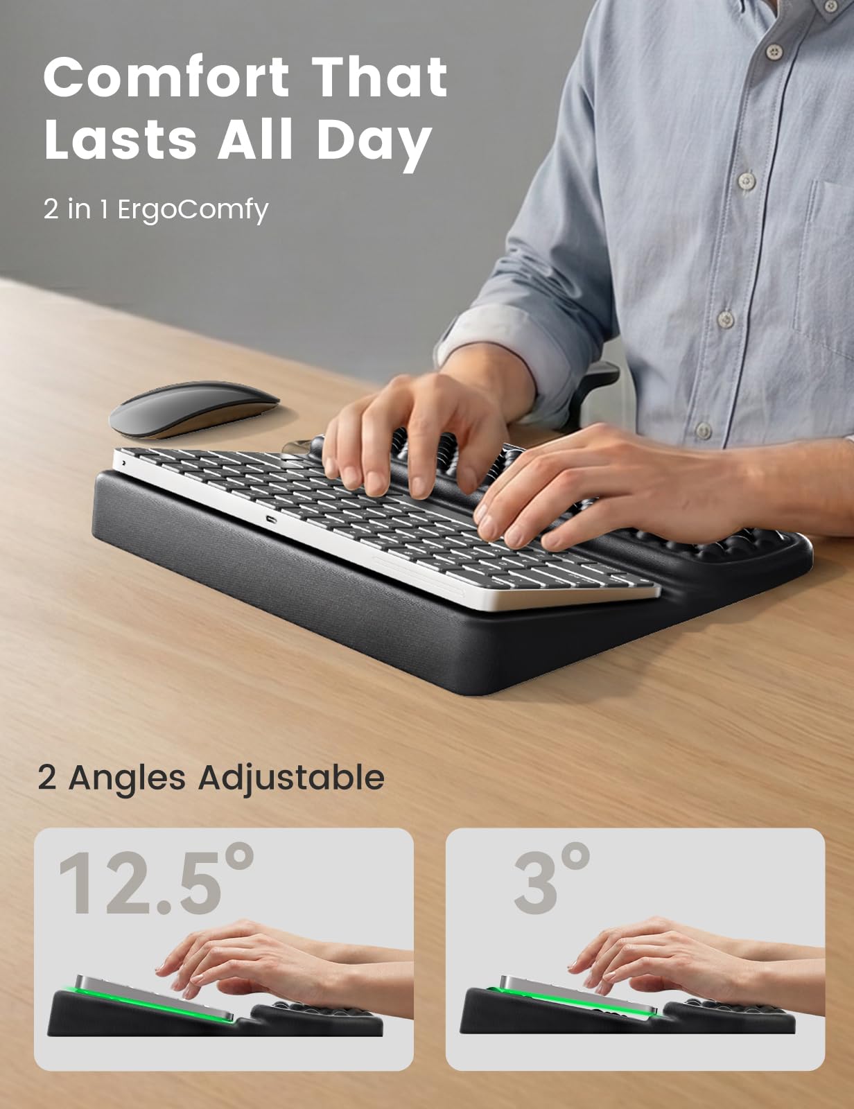 Vaydeer Medium Keyboard Wrist Rest for Computer, Soft Memory Foam Keyboard Stand with Wrist Support