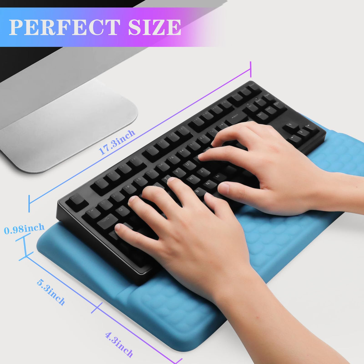 Computer Keyboard Stand with Wrist Rest, Ergonomic Tilted Keyboard Holder - Keyboard Riser with