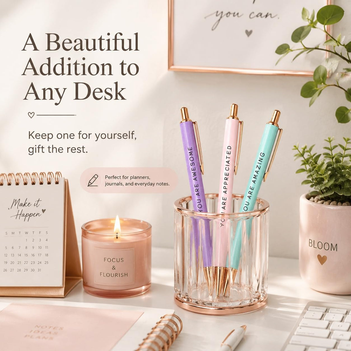 Appreciation Gifts for Coworkers, Motivational Pens Set of 3, Gift Box