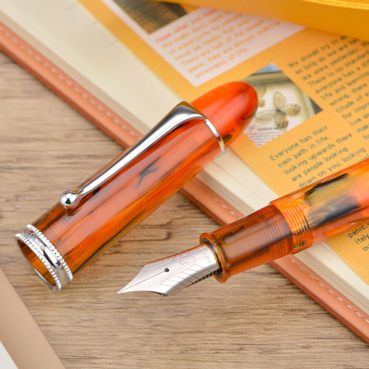 Asvine V800 Fountain Pen – Vacuum Filling System with Large Ink Capacity – Smooth Number 8 Medium