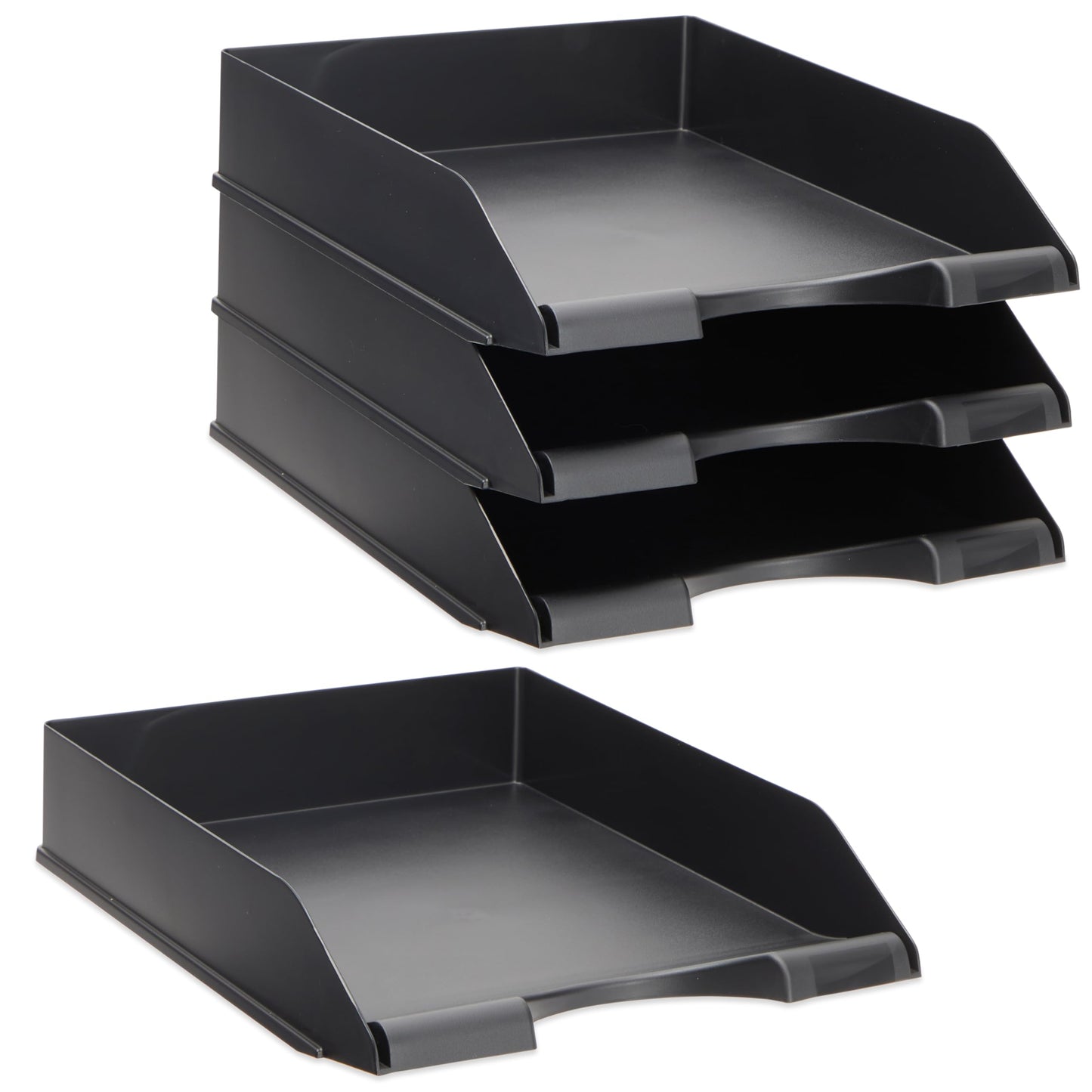 Stockroom Plus Letter Tray - Stackable Desk Organizer Trays - Desktop File Organizer - Mail &