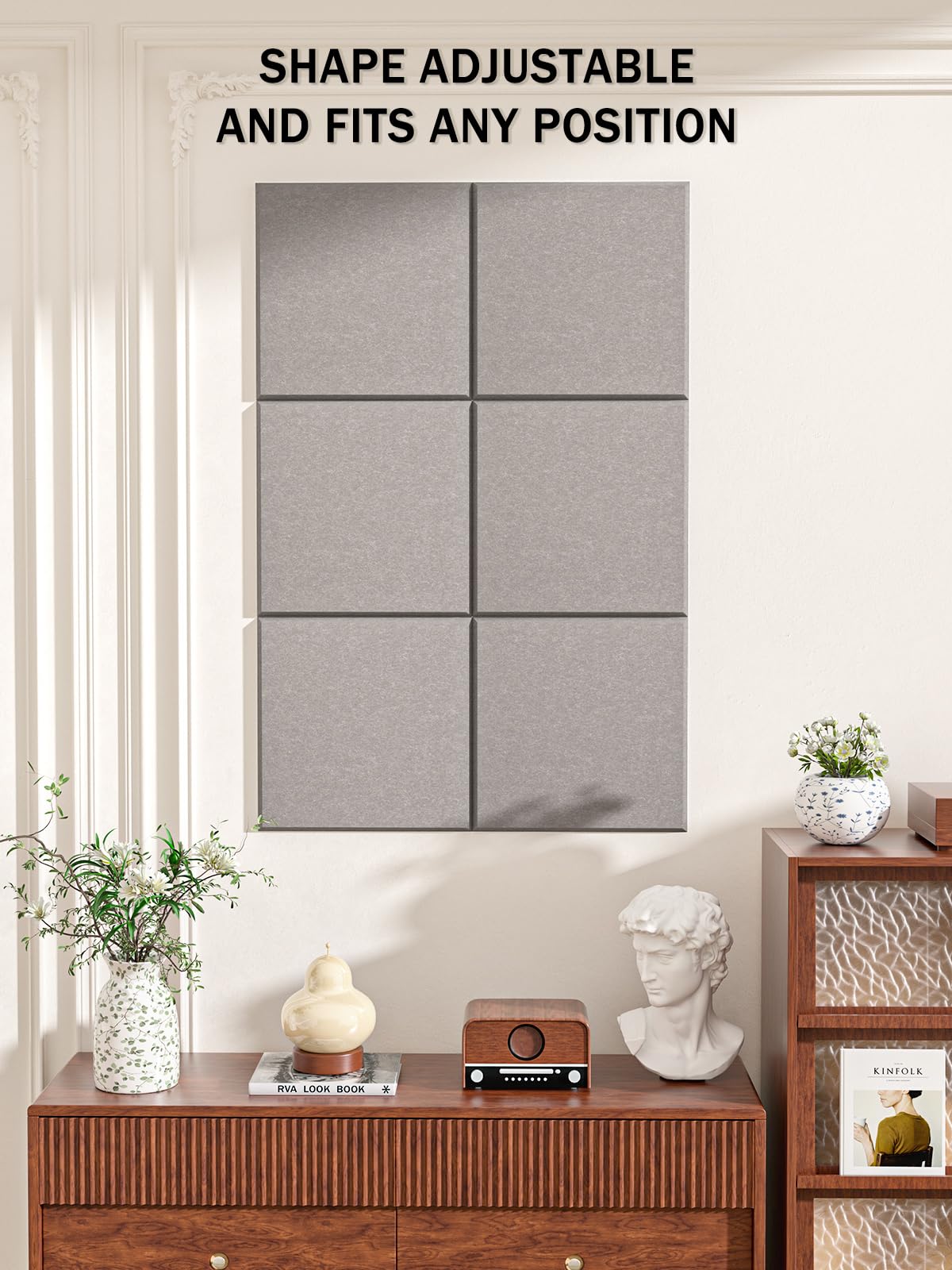 Hsurbtra Large Cork Board for Wall 36 x 24 Inch, 6 Pack Felt Bulletin Notice Board with Pushpins