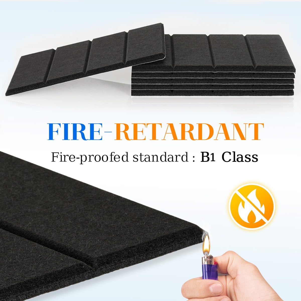 DOLLAR BOSS Felt Cork Board Tiles 6Pcs 12"x12" Bulletin Board, Black Stripe