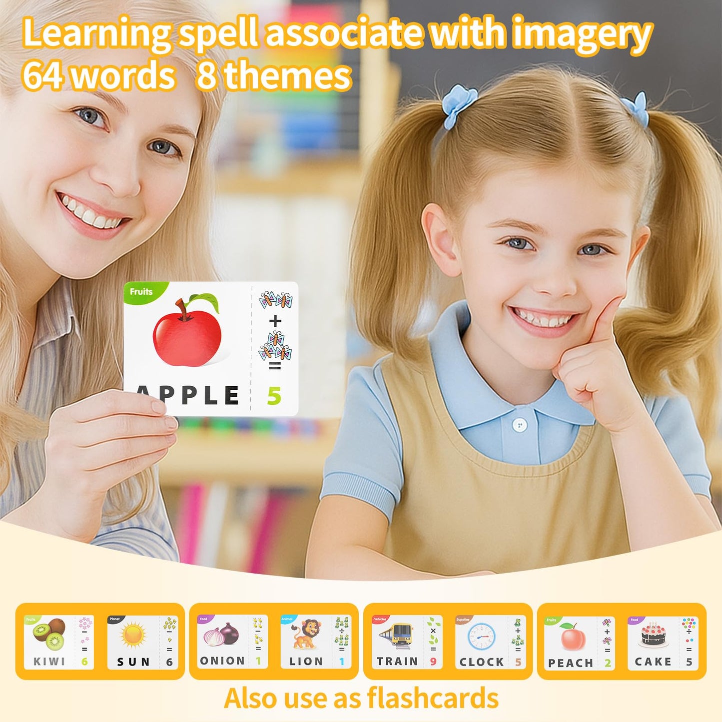 DEGIDEGI Educational Toys for Kids Ages 3-8, Matching Letter Spelling Game ABC Math Learning, Xmas