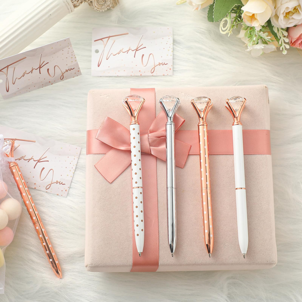 Yeaqee 91 Pcs Bridal Shower Pens Set, Stylish Color, Dot Style