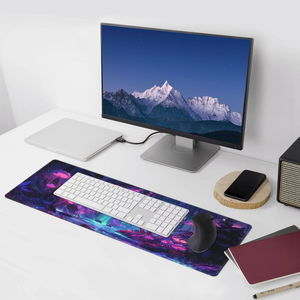 Mushroom Mouse Pad Extended Large Gaming Mouse Pad XL Stitched Edges for Gamer Home Office 31.5 X