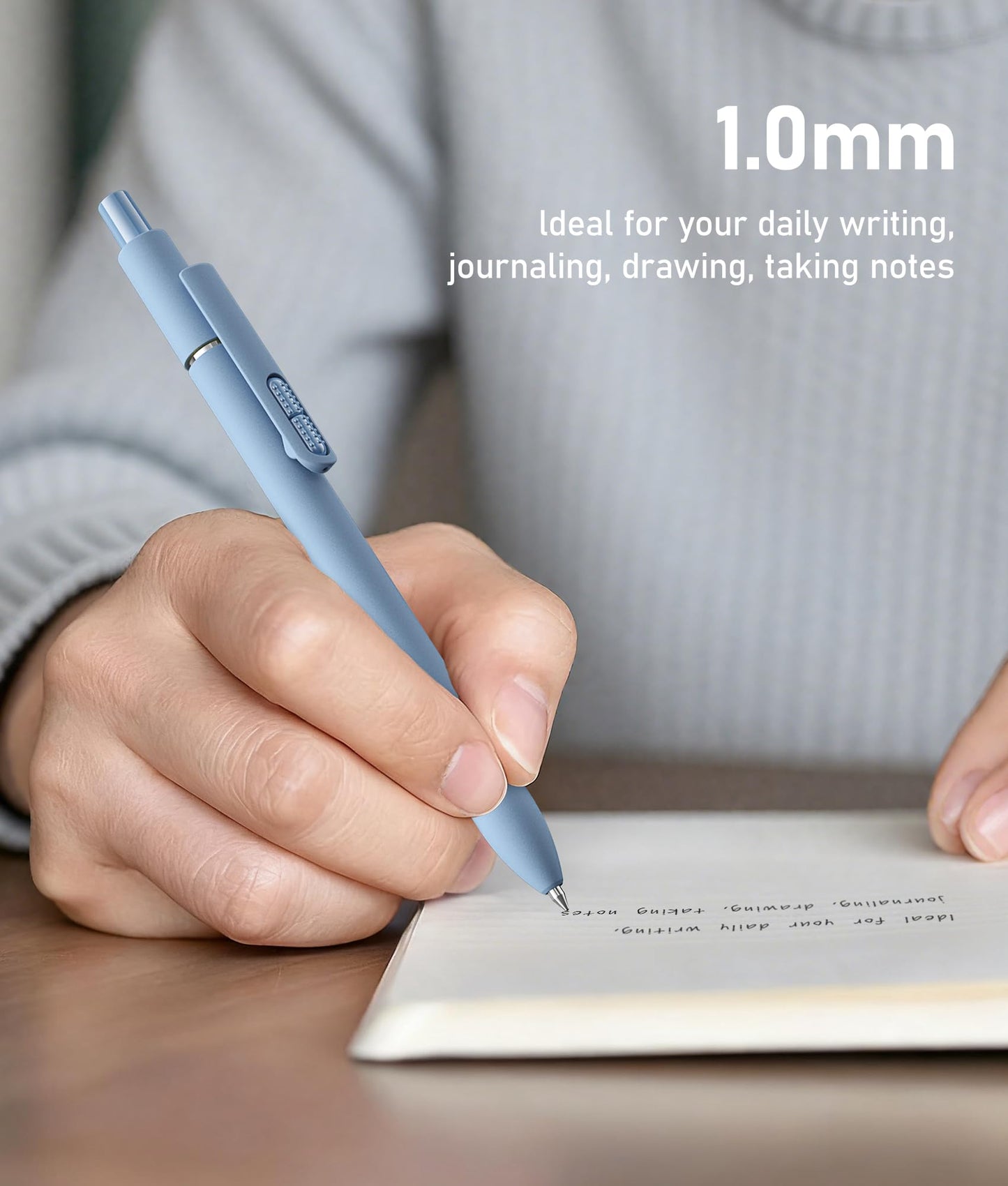 InkSlick 16 Pack Morandi Black Ballpoint Pens 1.0mm Fidget Pens for Adults
