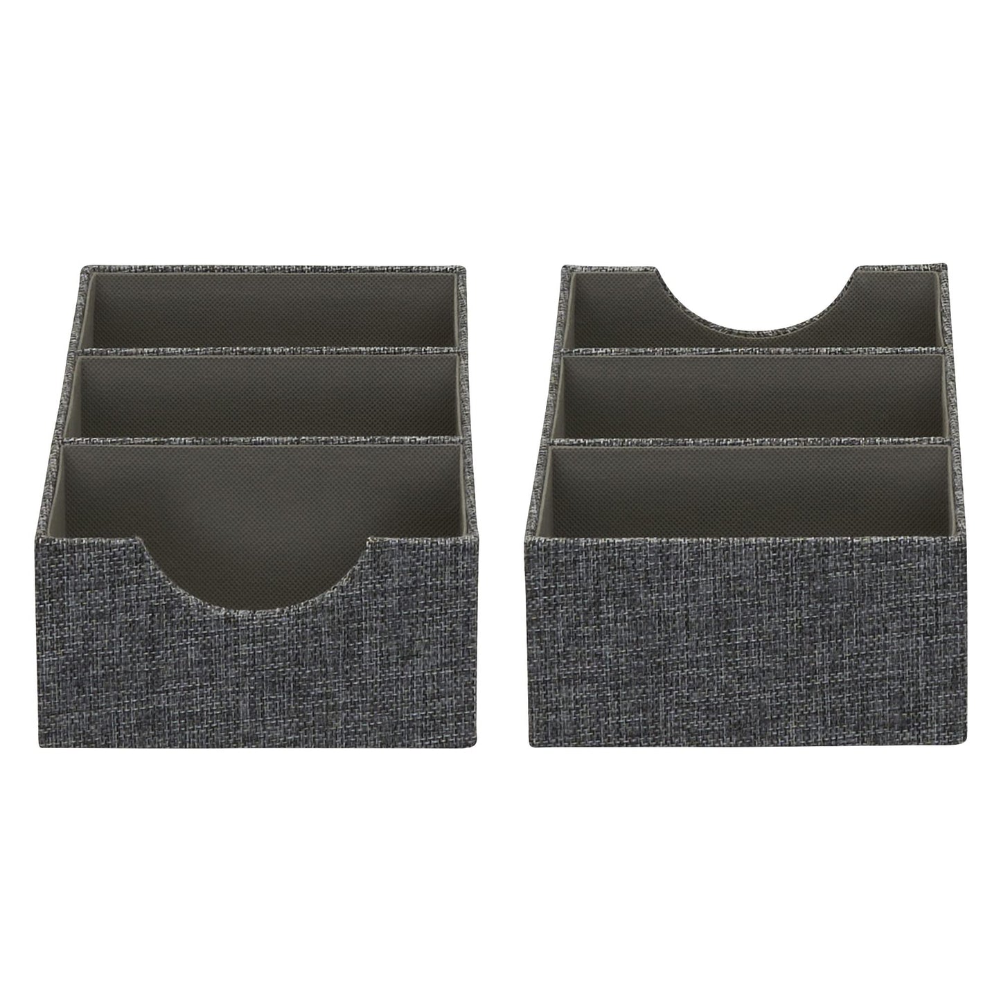 Household Essentials Organizer Tray Accessory in Fabric‑Covered Sturdy Drawer Organizer with Three