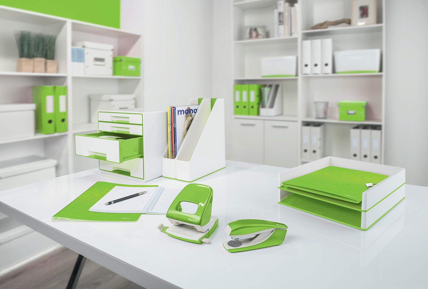 Leitz 52581054 MyBox Organiser Tray Long, Storage, Waterproof, White/Green