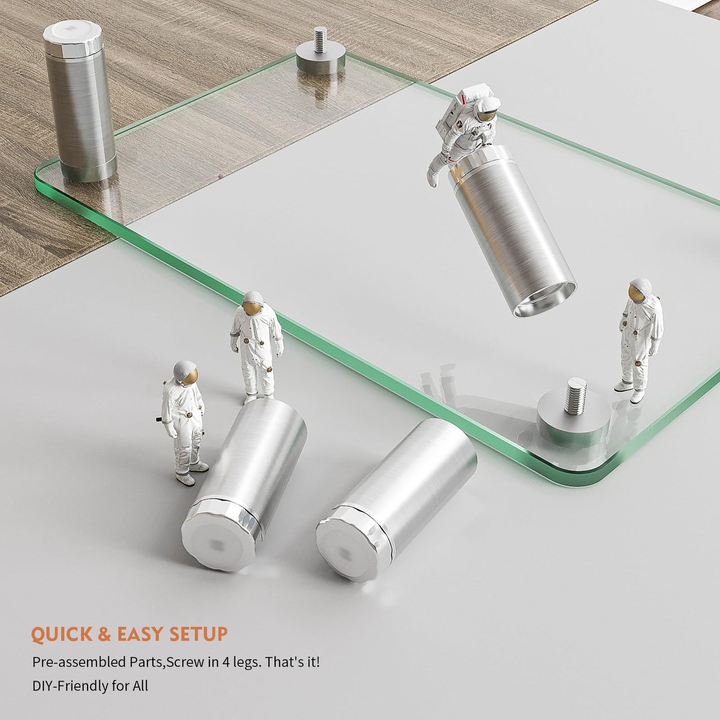 Hemudu Clear Computer Monitor Stand Riser with Height Adjustable Multi Media Desktop Stand for Flat
