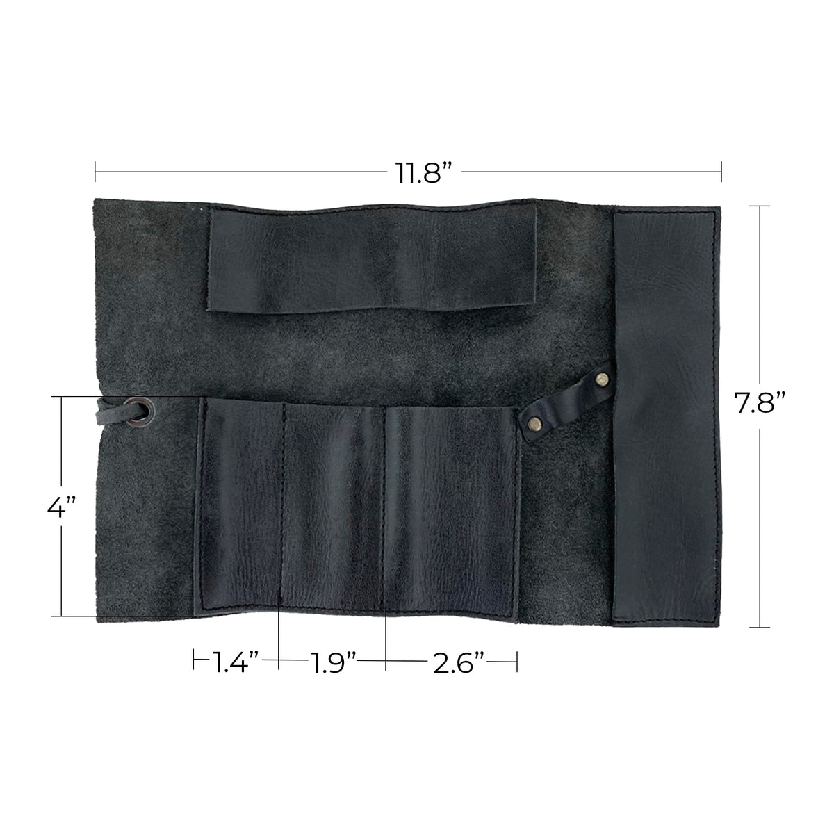 Hide & Drink, Rustic Pencil Roll Pouch, Multi-Purpose Storage Wrap for Scissors, Earphones