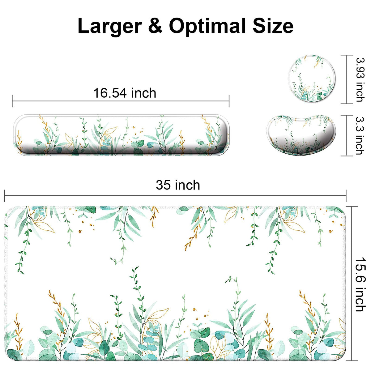 4 in 1 Mouse Pad and Keyboard Wrist Rest,Large Desk Mat,Coaster Set-Tree