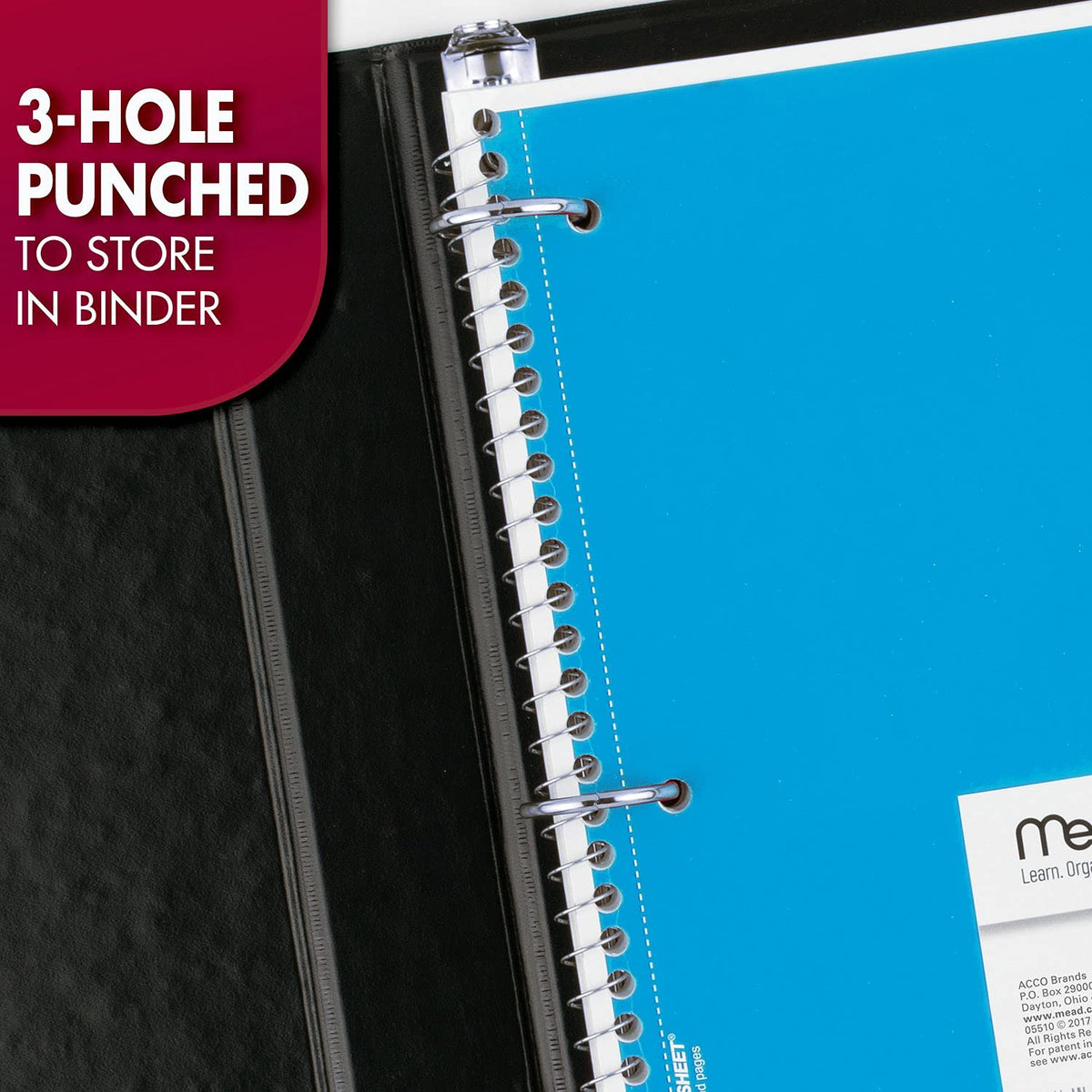 Mead Spiral Notebook, 24 Pack, 1 Subject, Wide Ruled Paper, 7-1/2" x 10-1/2", 70 Sheets per