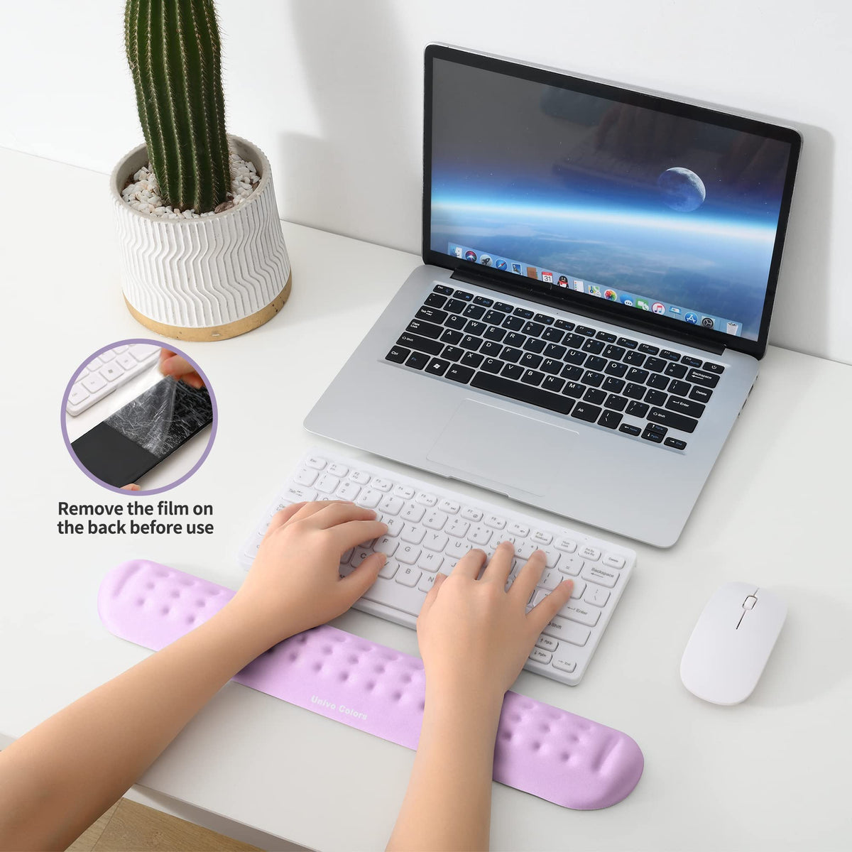 UnivoColors Upgraded Massage Bead Wrist Rest for Keyboard, Wrist Ergonomic Support, Made of Soft