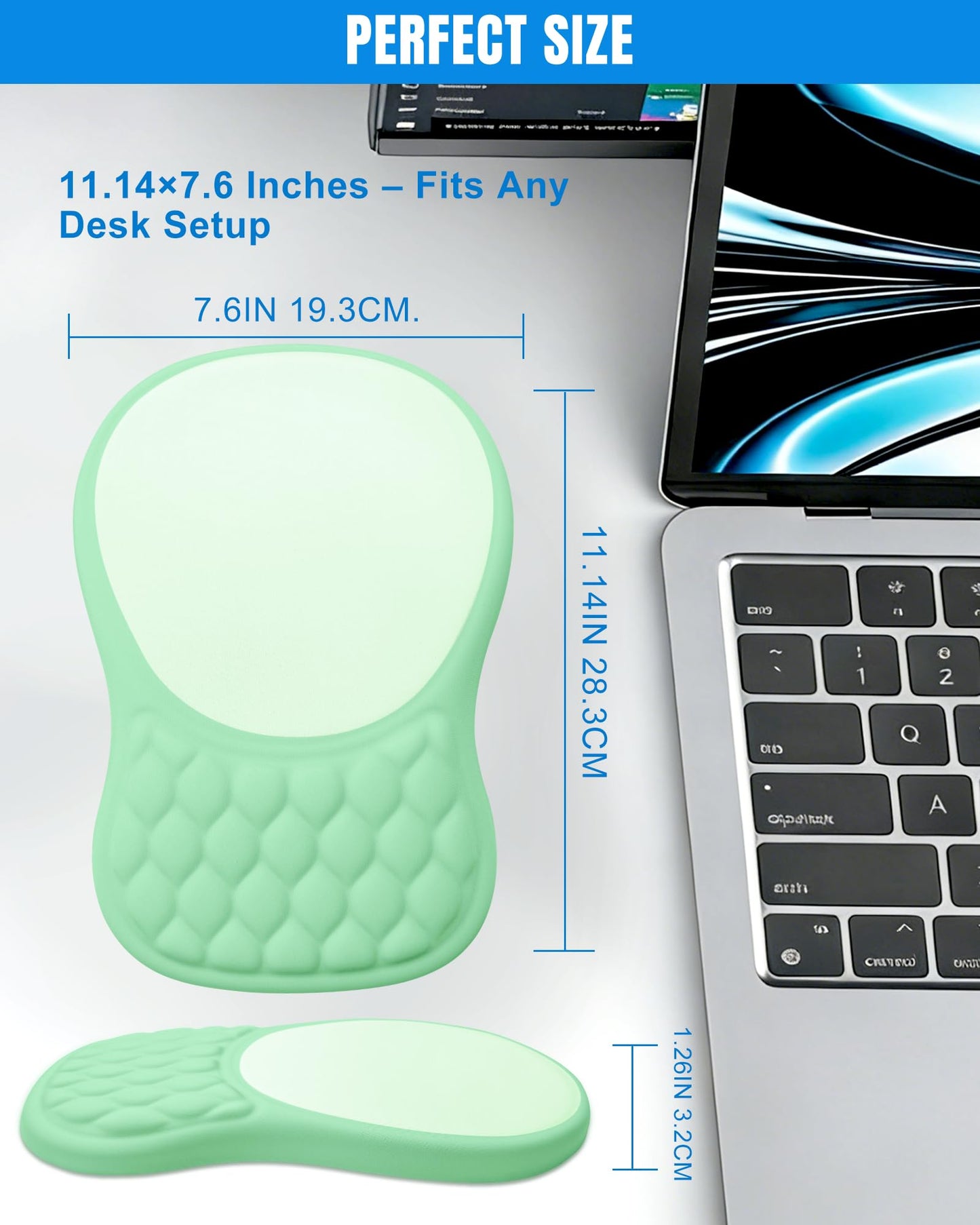 PVIPCZ Ergonomic Mouse Pad with Sloped Memory Foam Wrist Rest