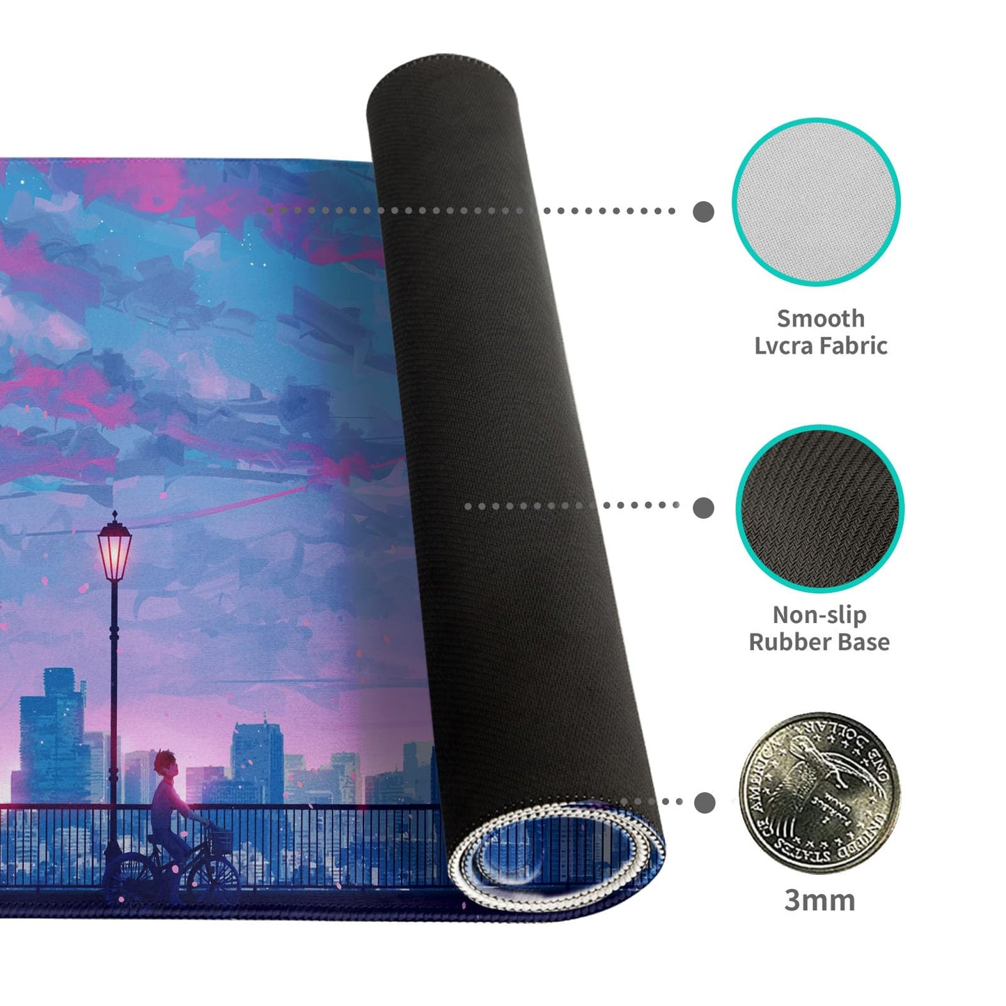 Desk Mat Mouse Pad Gaming Desk Pad XL Large Mouse Mat Office Decor Accessories (Pink C)