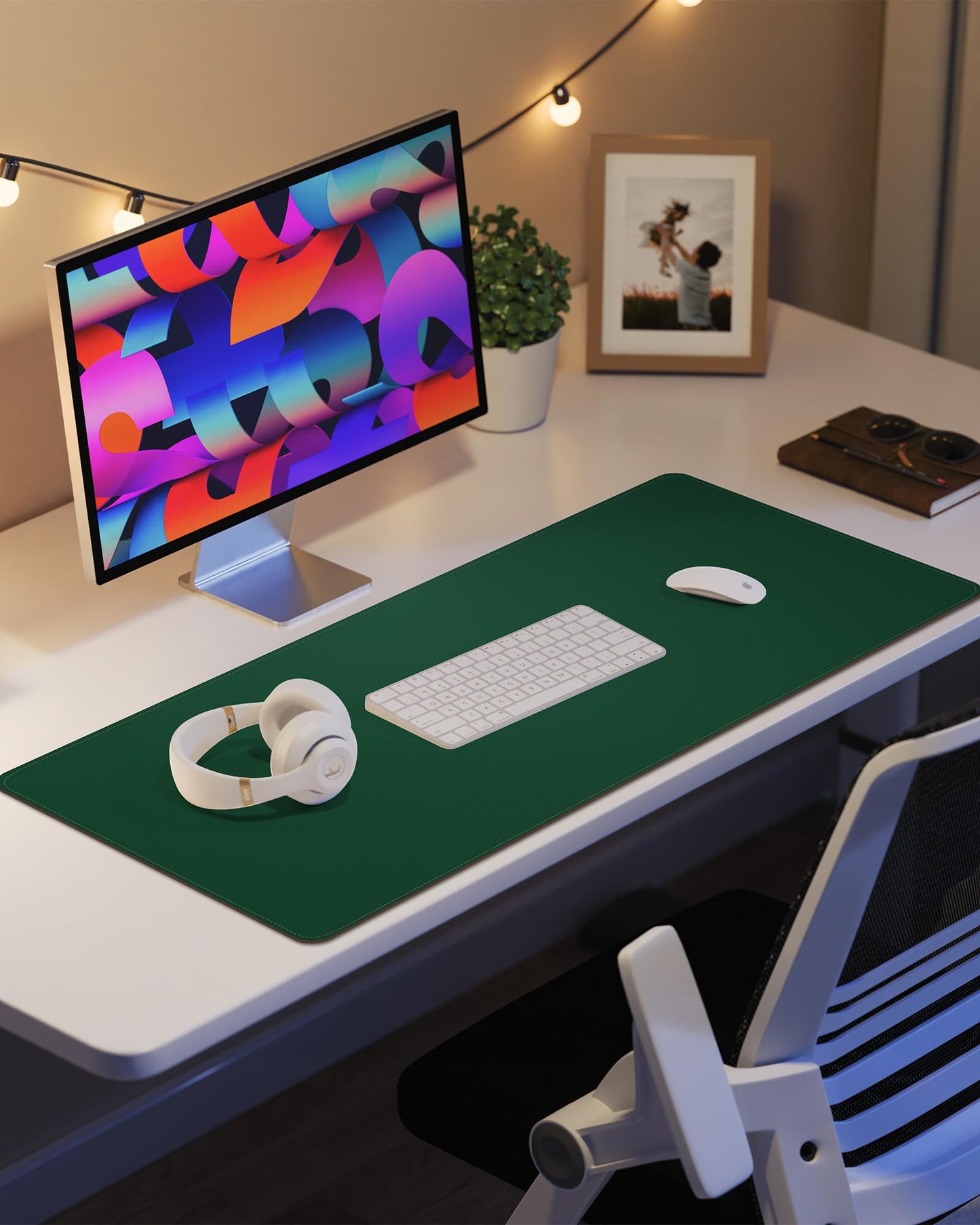 Leather Desk Pad Protector,Desk Mat,Large Mouse Pad, Non-Slip Desk Pad, Waterproof PU Leather Desk