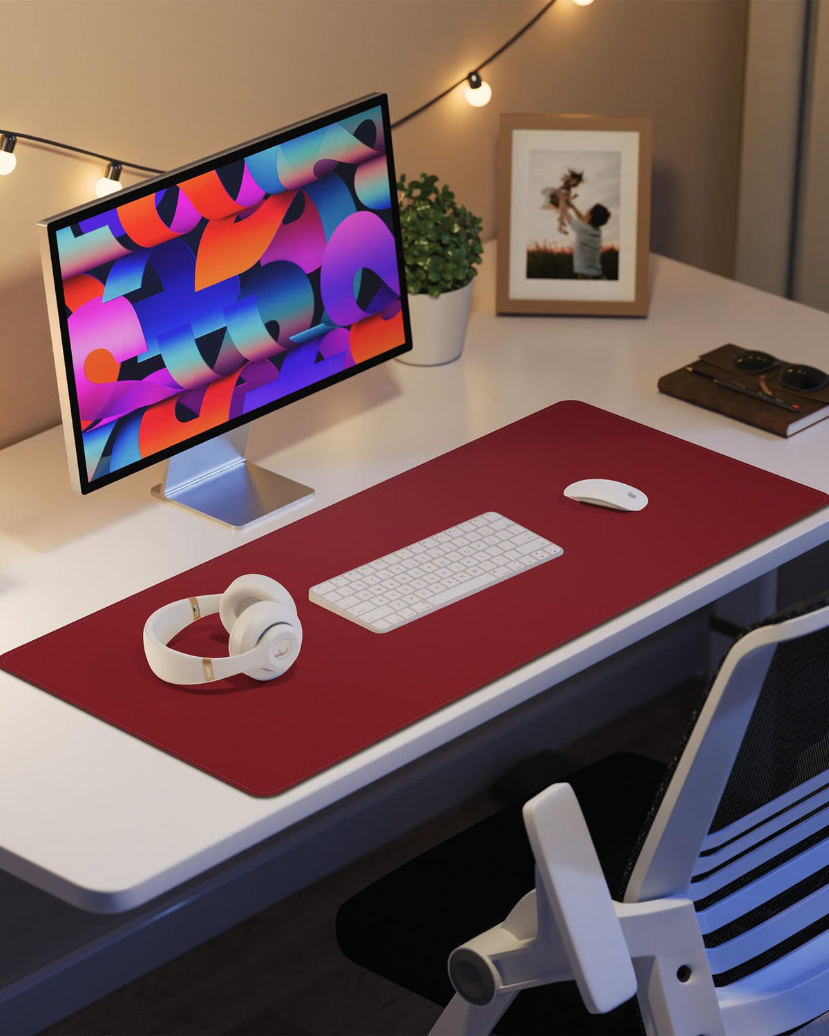 PU Leather Desk Pad Protector - 36"x17" Large Non-Slip Desk Mat, Waterproof Office Desk Blotter for