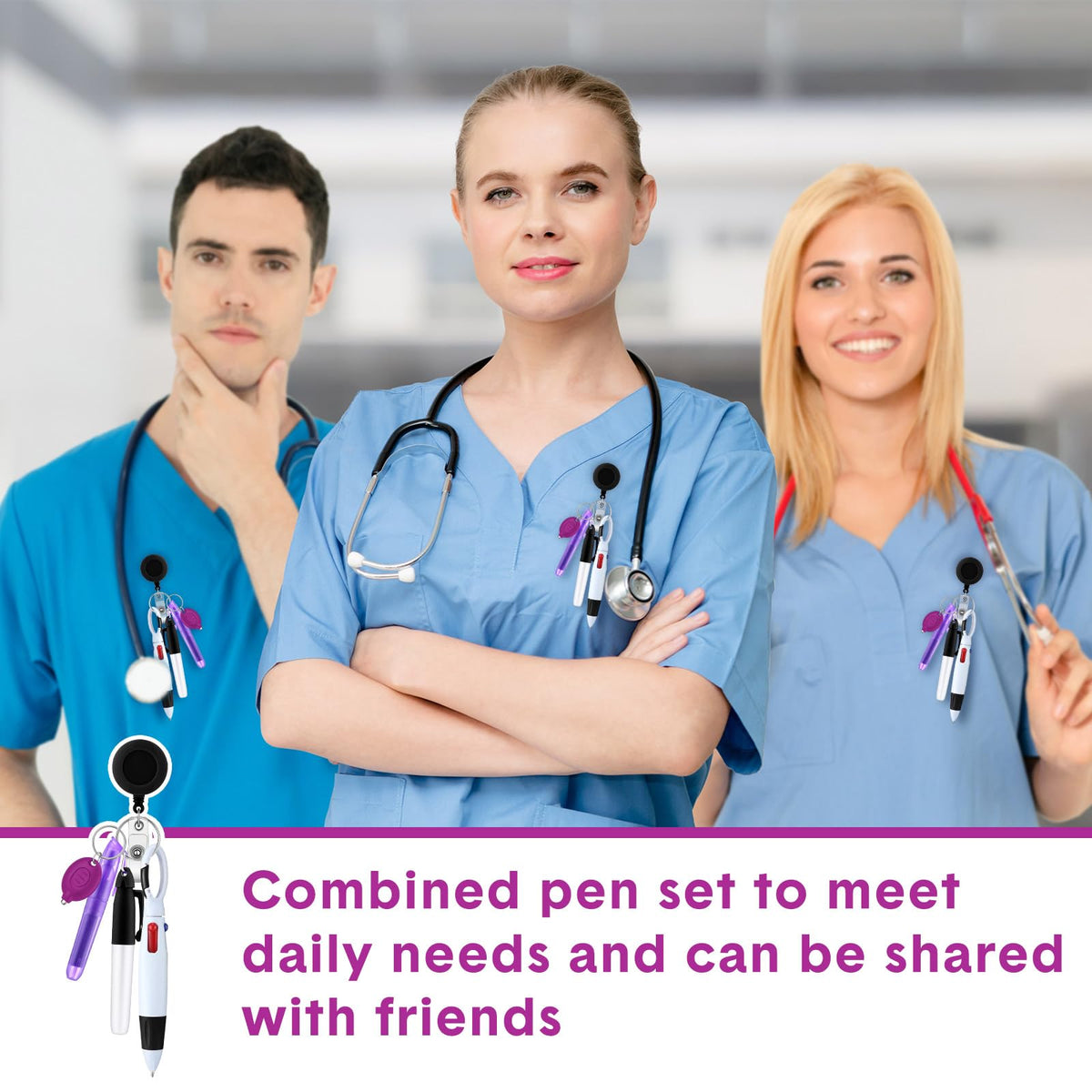 Handepo 80 Pcs Nurse Pen Gift Set Mini Pens for Badge Reel