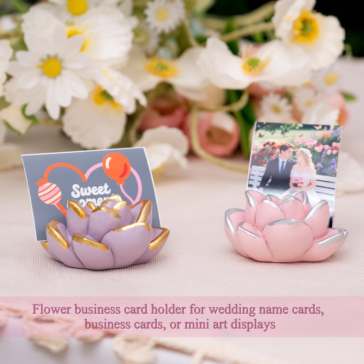 wowhalolo Succulent Business Card Holders Display Stand Desk Organizer
