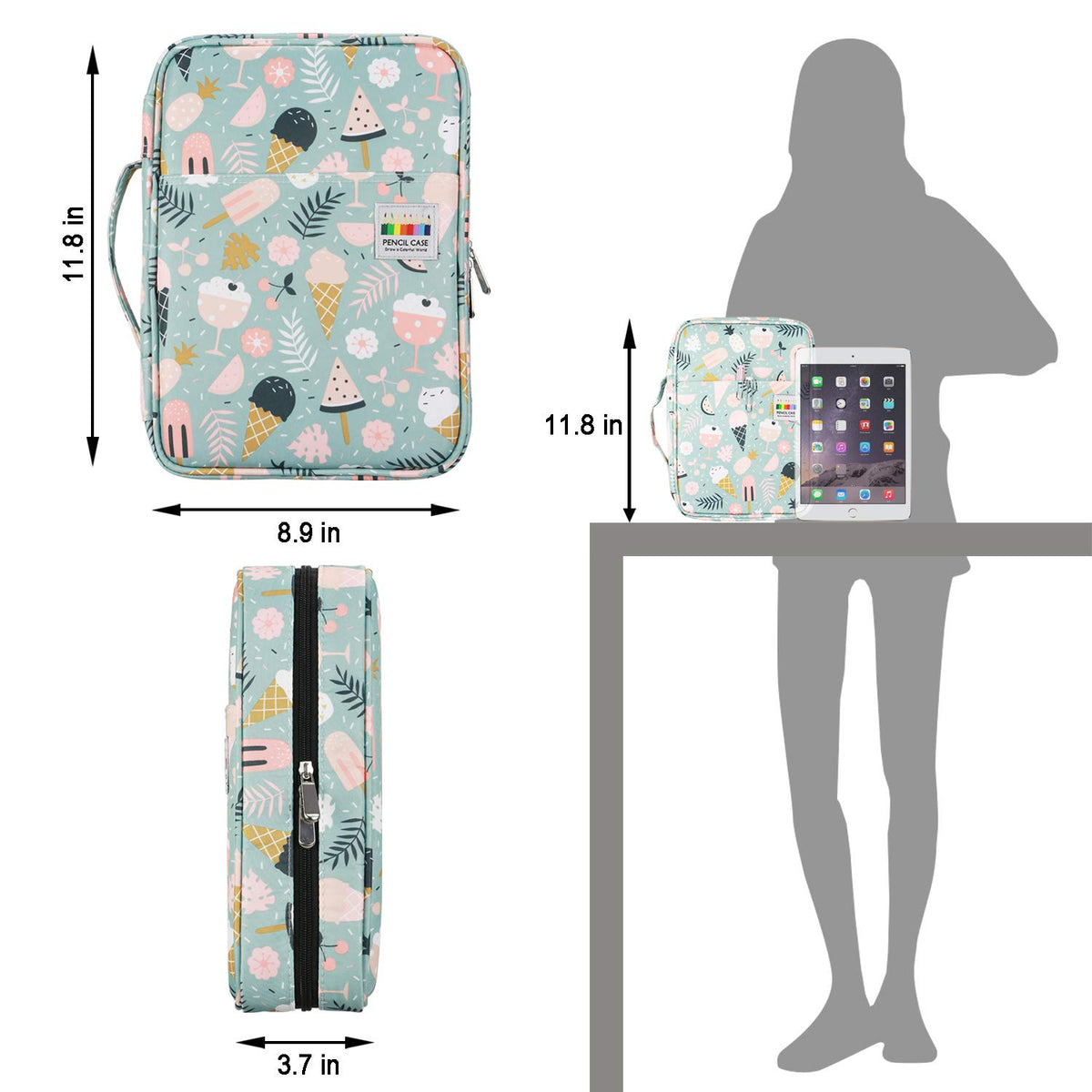 YOUSHARES Colored Pencil Case 220 Slots Pen Case Organizer With Handy Wrap & Zipper, Multilayer