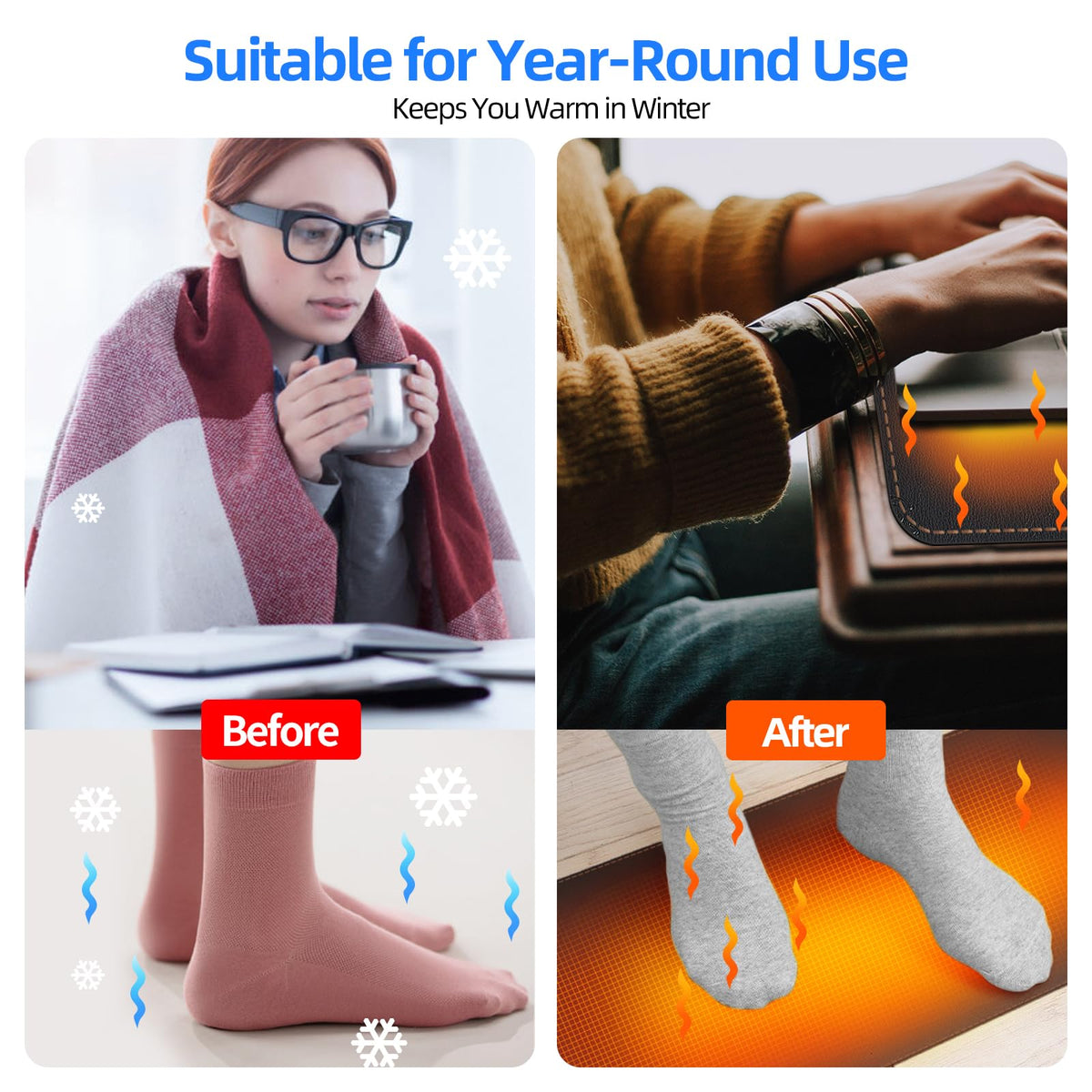 Heated Desk Pad Mouse Pad - Heated Desk Mat - Warm Desk Pad - 3 Levels Heating & 4 Hours Auto