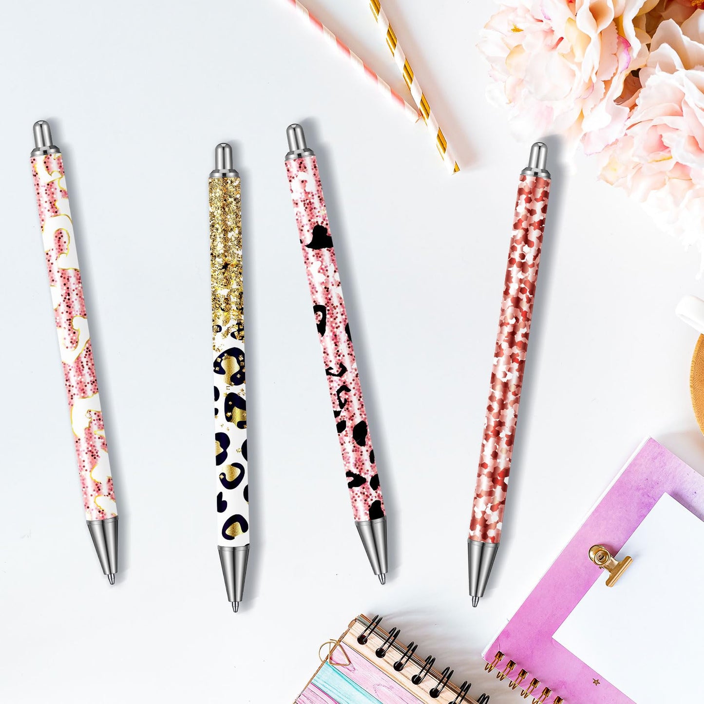 Qilery 30 Pcs Sublimation Pen Blank Epoxy Stainless Steel Blank Pen for DIY