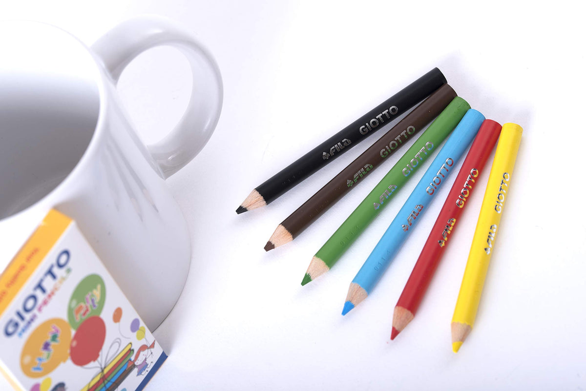 GIOTTO Kids 10 x Party Gift Sets with 6 Mini Colouring Pencils, Assorted Colours, Super Washable
