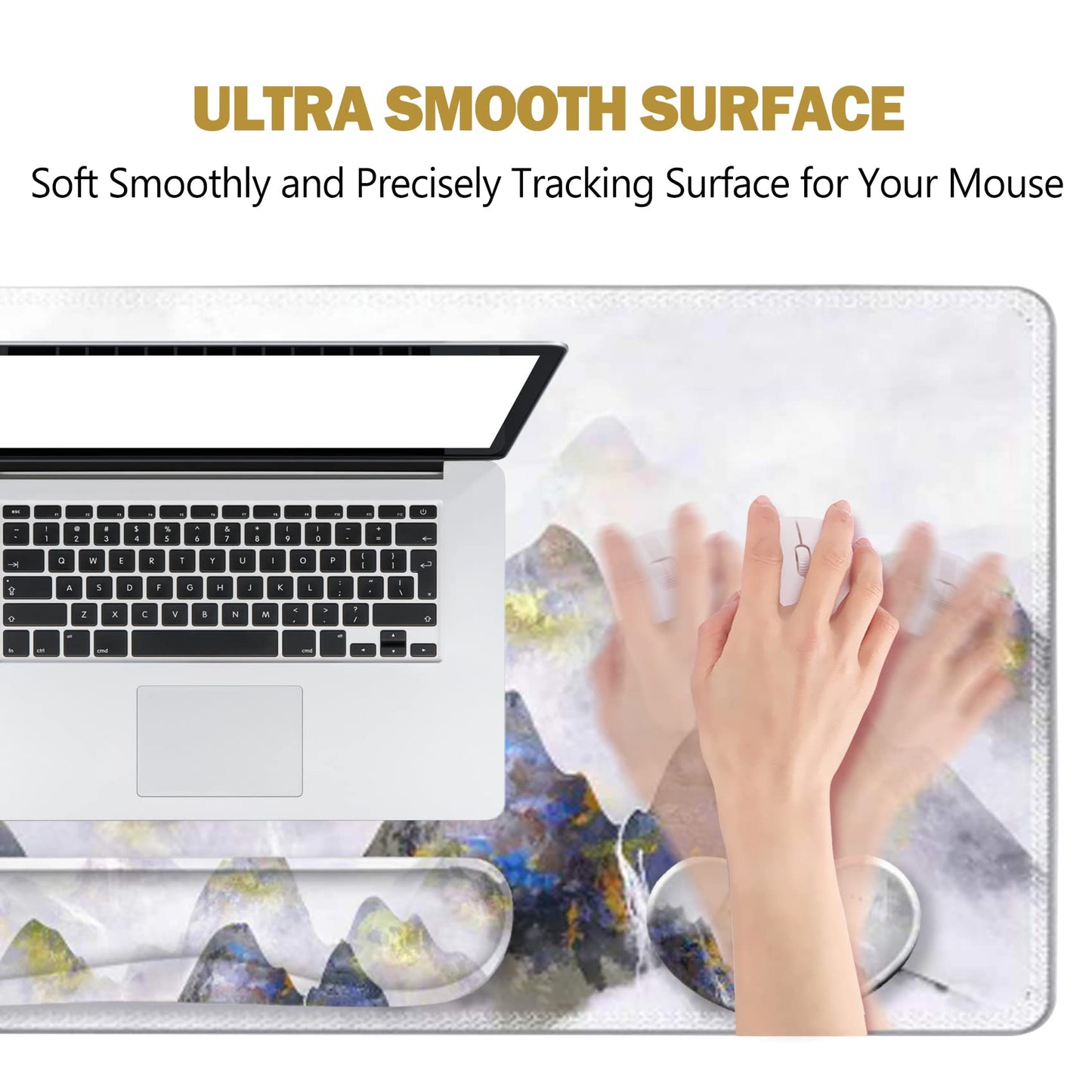 ToLuLu Extended Gaming Mouse Pad, Memory Foam Ergonomic Keyboard Mouse Wrist Rest Support Set