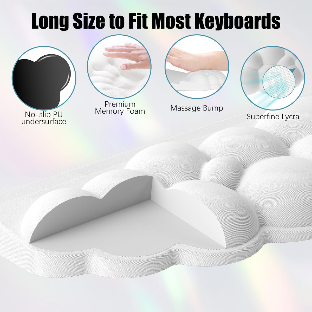 Ergonomic Wrist Rest for Keyboard and Mouse, Cloud Keyboard Stand Pad