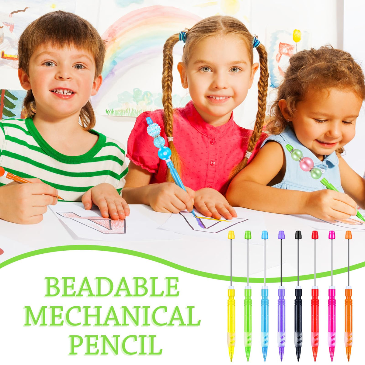 Dinifee 64 Pcs Beadable Mechanical Pencils Back to School Pens