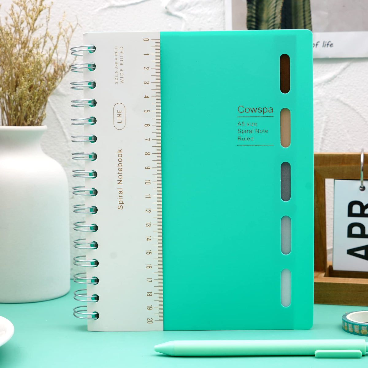 5 Subject Notebook Wide Ruled Spiral Bound Journal with Dividers 7"x 8.5"