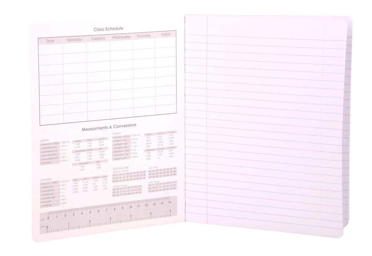 Mintra Office Composition Books - Sturdy Flexible Cover (4 Pack, Black Marble Comp - Wide Ruled)