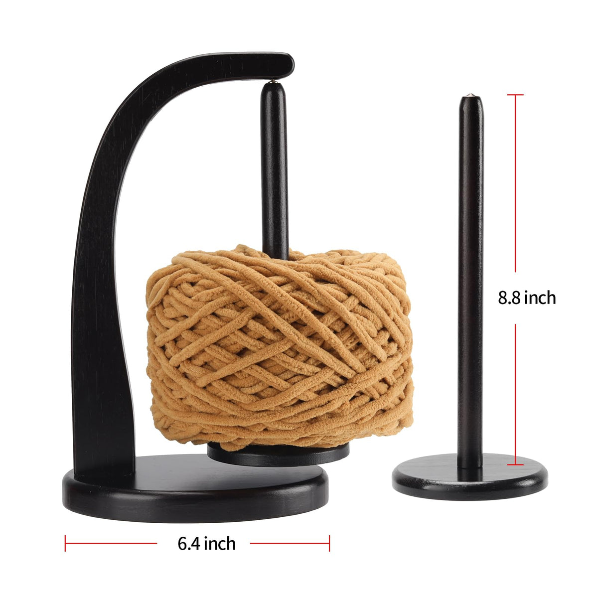 FLYKEY Yarn Holder for Crocheting with Magnetic Yarn Spinner-Black-Enlarged
