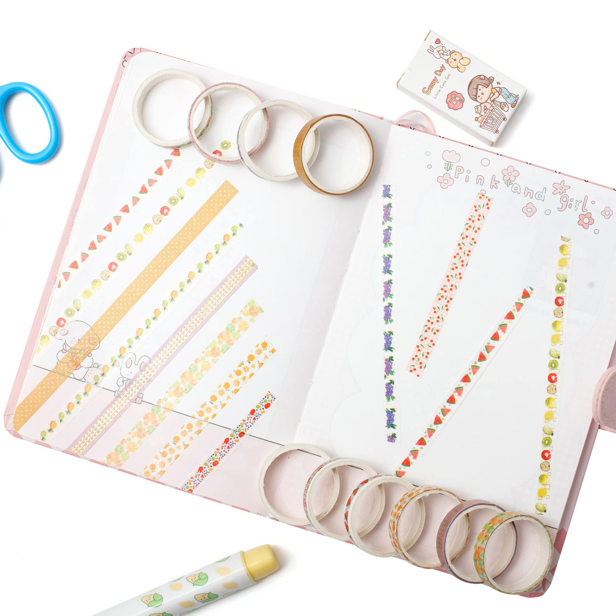 YUBBAEX 10 Rolls Sparkling Washi Tape Set 8mm Skinny Gold Foil Decorative Masking Washi Tapes for