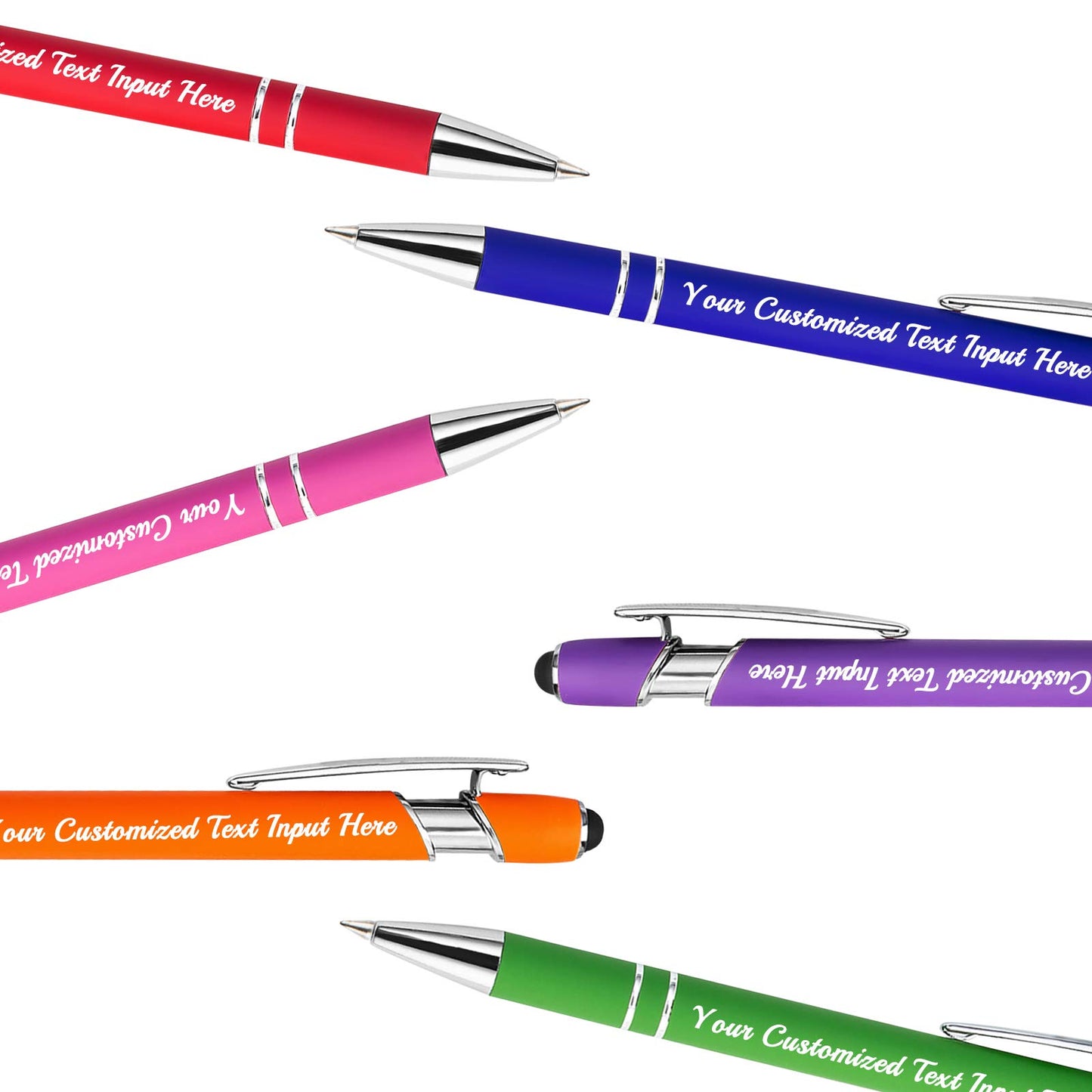 Betenshtresk Personalized Ballpoint Pen 12pcs, Custom Pens Free Engraved Bulk with Name Logo, Soft