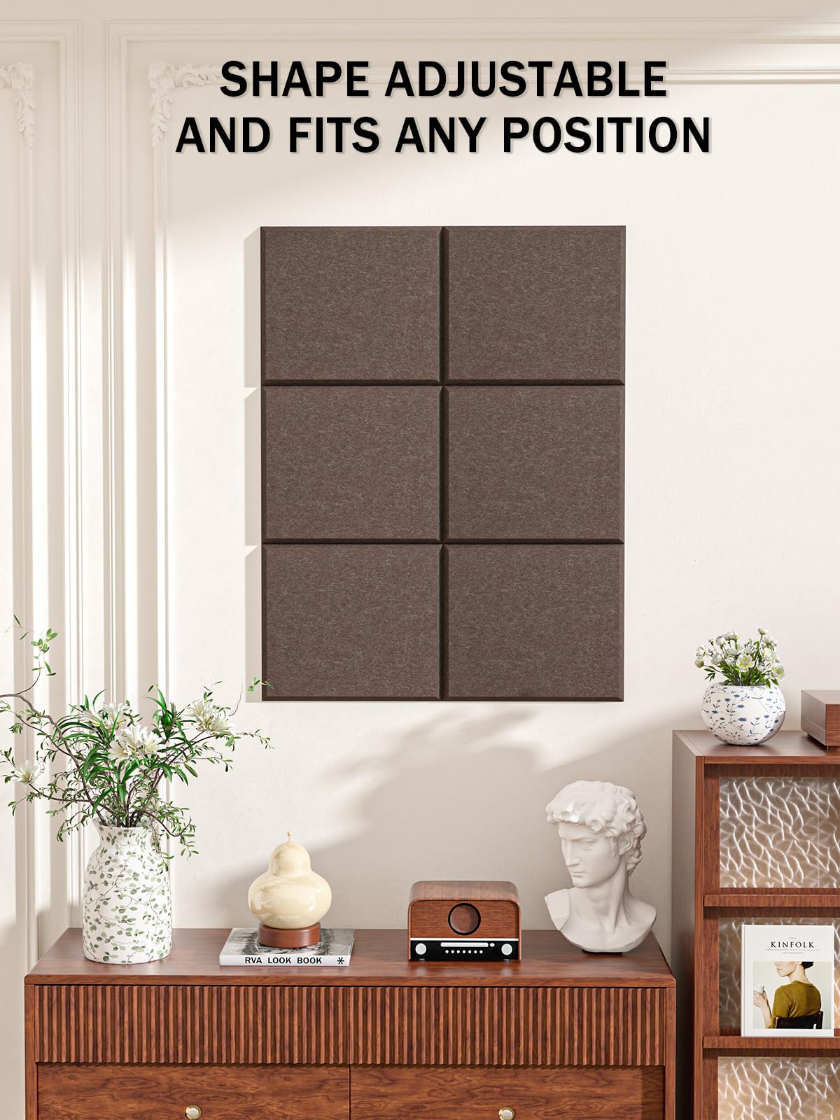 Hsurbtra Cork Board for Wall 24 x 18 Inch, 6 Pack Felt Bulletin Notice Board with Pushpins for