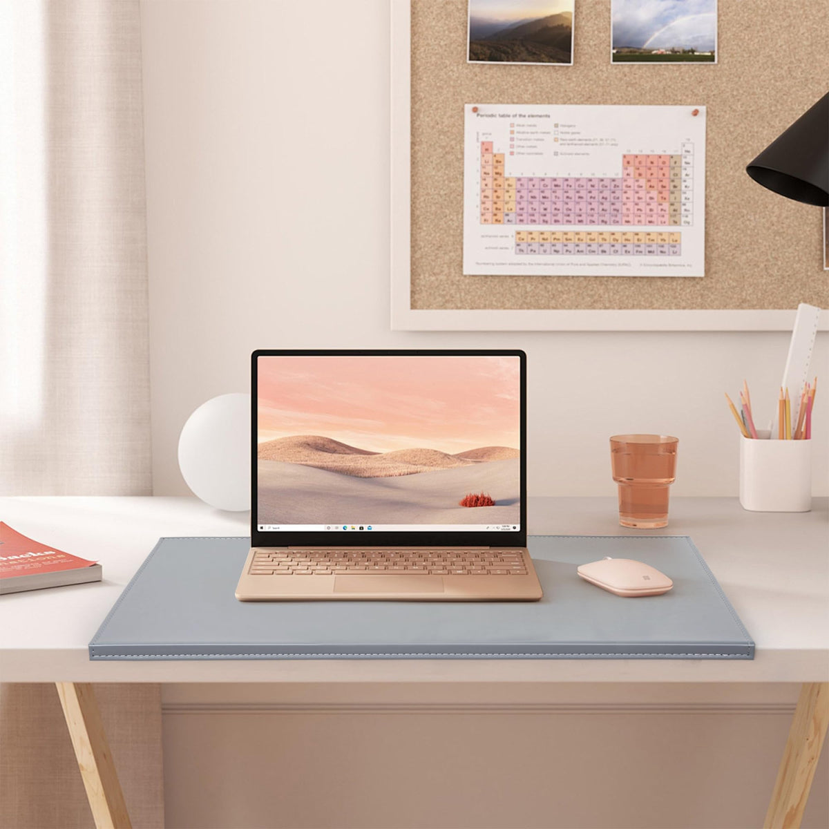 AKOZLIN 27.55”x 15.8" Soft PU Leather Surface Office Desk Mouse Mat Anti-Push Pad with Full Grip